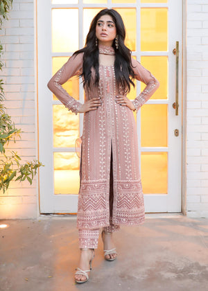 Merakish - Pastel Pink – Embroidered Chiffon Unstitched 3Pc Suit