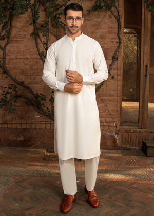 Off White Kurta Trouser - Classic Fit