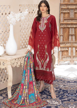 Farida - 3piece Embroidered Unstitched Lawn