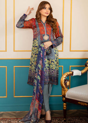 THREE PIECE EMBELLISHED SILK SUIT  3PS2336-A