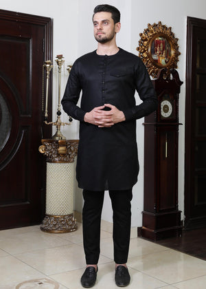 Black Aghwani Kurta