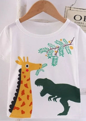 Giraffe and T Rex Graphic Tee