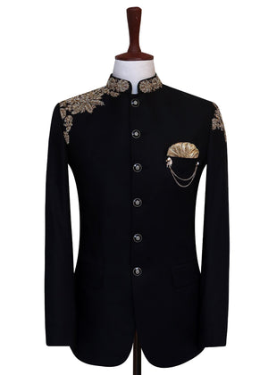 Black Shoulder Work Prince Coat OC012
