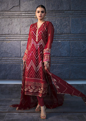 Merakish - Sola-Singhar - Embroidered Chiffon Unstitched 3Pc Suit