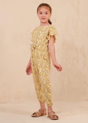 Allover Floral Print Frock - Yellow