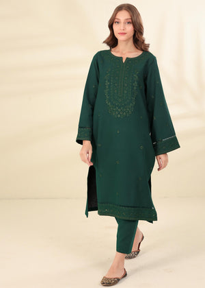 Jade Green Embroidered Two Piece Set (NPA2-23305