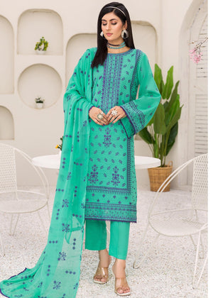 M-20 - Unstitched Embroidered Slub Karandi 3PC