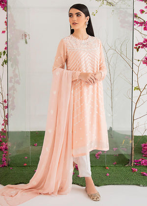 PEACH FLORET-2PC (SHIRT & DUPATTA)