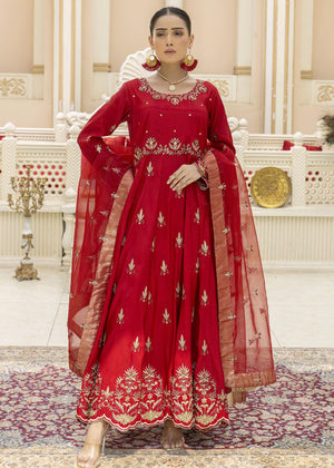 Elegant Red Long Frock