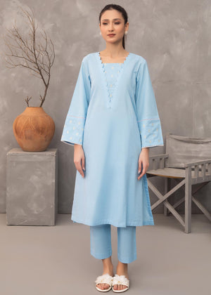 Buzzazi - Ice Blue Embroidered Lawn Suit