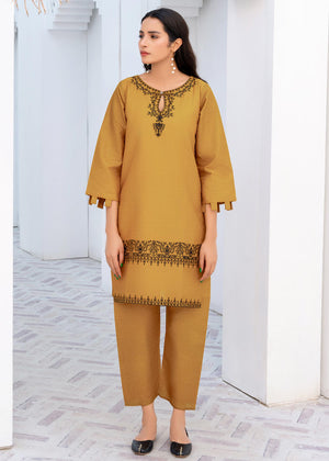 Stitched Embroidered 2 Piece RTW - Yellow