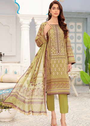 U-19 : Unstitched Emb & Printed Lawn 3pc