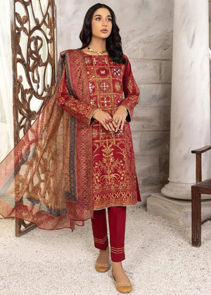 Mirror Embroidered Cotton Lawn Suit-2622