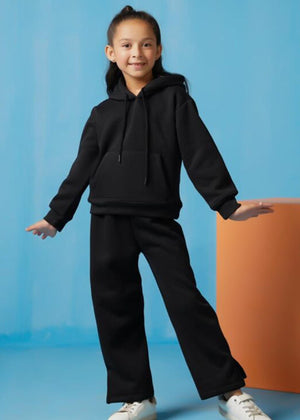 Hoodie With Slit Open Flared Pants – Black