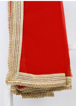 Red Organza Dupatta