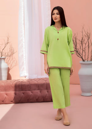 Buzzazi - Parrot Green Embroidered Co-Ord Set