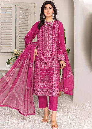 M-19 - Unstitched Embroidered Slub Karandi 3PC