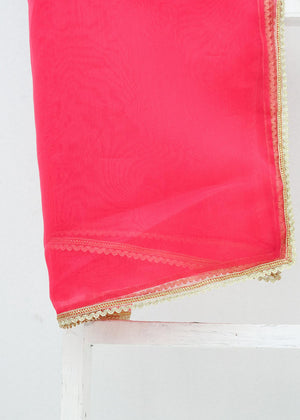 Fuchsia Organza Dupatta