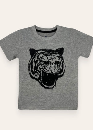 Boys Heather Grey Tiger Graphic T-shirt