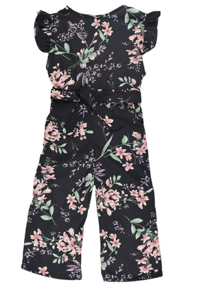 Black Floral Georgette Jumpsuit