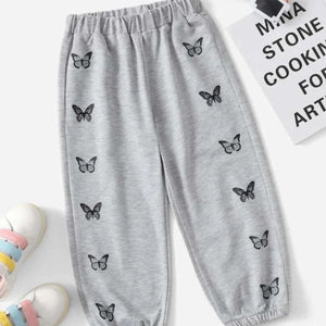 Butterflies Printed Trouser Grey