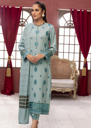 DL-17 : Unstitched Embroidered Dhanak 3PC