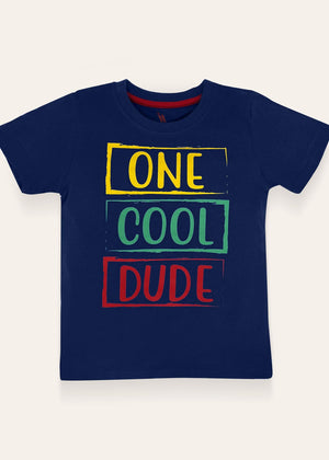 Boys Navy Cool Dude Tshirt