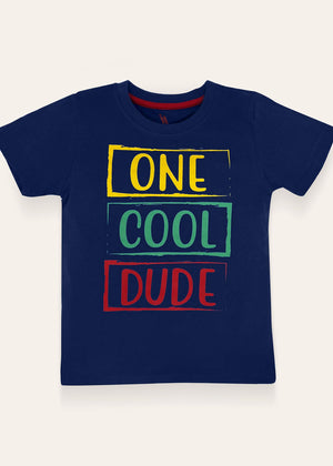 Boys Navy Cool Dude Tshirt
