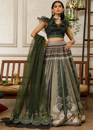 Sequins Blouse With Printed Lehenga - 8485