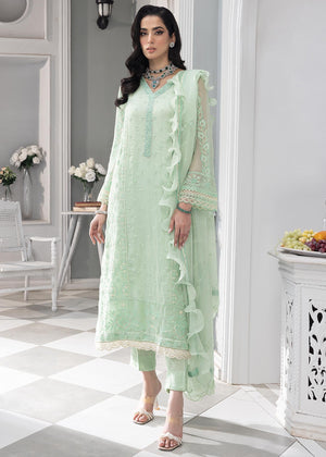 Merakish - Mint Green - Embroidered Chiffon Unstitched 3Pc Suit