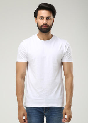Basic Round Neck T-shirt-White BB02352