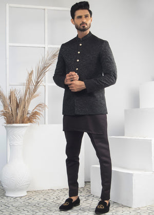 ER 2056 Amazing Black Prince Coat For Groom