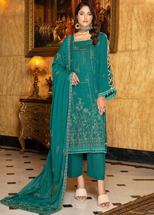 Tehzeeb T-18 : Embroidered Slub Karandi