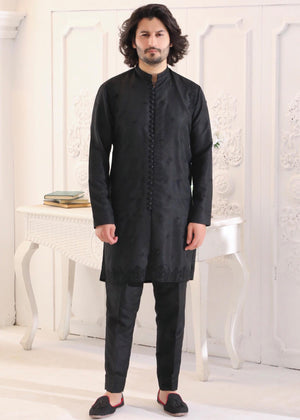 Black Sherwani Kurta Pajama