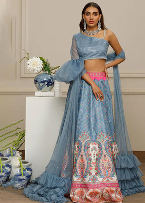 Sequins Blouse With Printed Lehenga - 8484