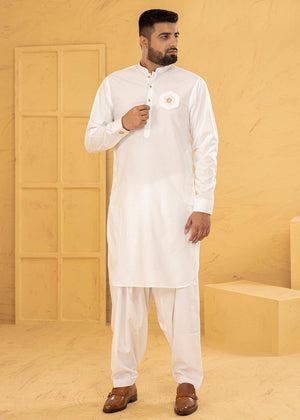 White Embroided Shalwar Kameez