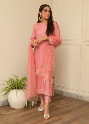 Blush Pink Embroidered