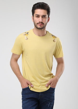 Printed T-shirt-Yellow