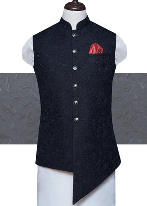 Angrakha Black Waist Coat OC-15