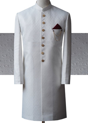 Groom White Sherwani OC-07