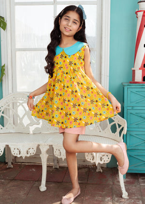 YELLOW(MULTI FLORAL FROCK