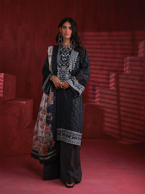 3pc Unstitched Luxury Embroidered Suits
