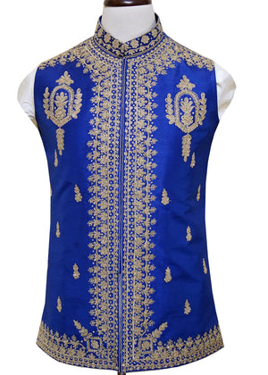 Groom Blue Luxury Waistcoat OC-03