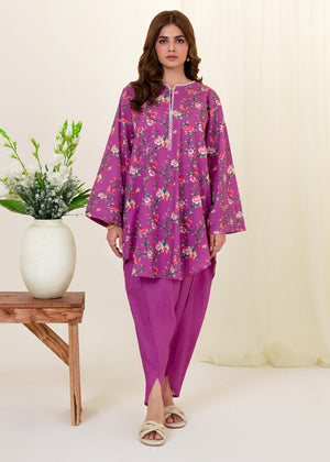 Magenta Printed Khaddar Suit