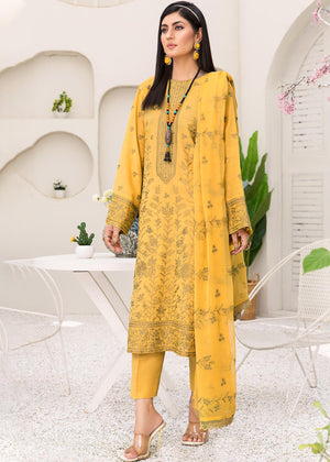 M-14 : Unstitched Embroidered Slub Karandi 3PC