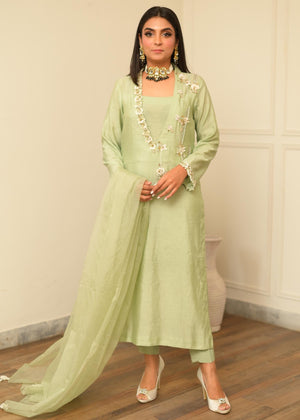 Pistachio Green Embroidered