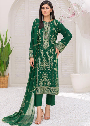 M-13 : Unstitched Embroidered Slub Karandi 3PC