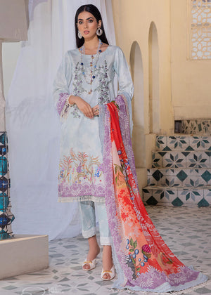 Mangata - 3PC Print Embroidered Lawn Suit