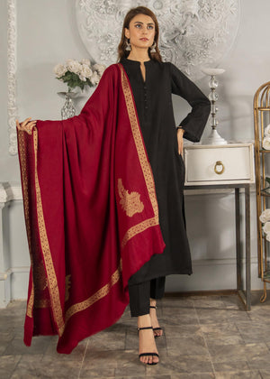 Maroon pashmina wool shawl