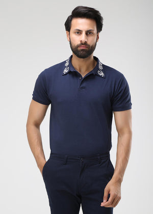 EMBROIDERED POLO SHIRT BLUE